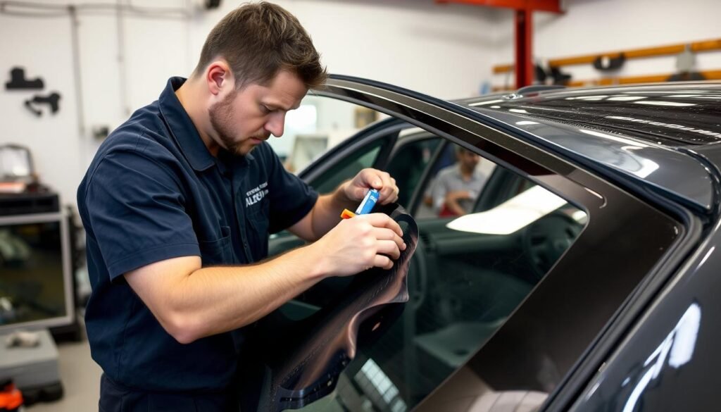 car rear window pane installation